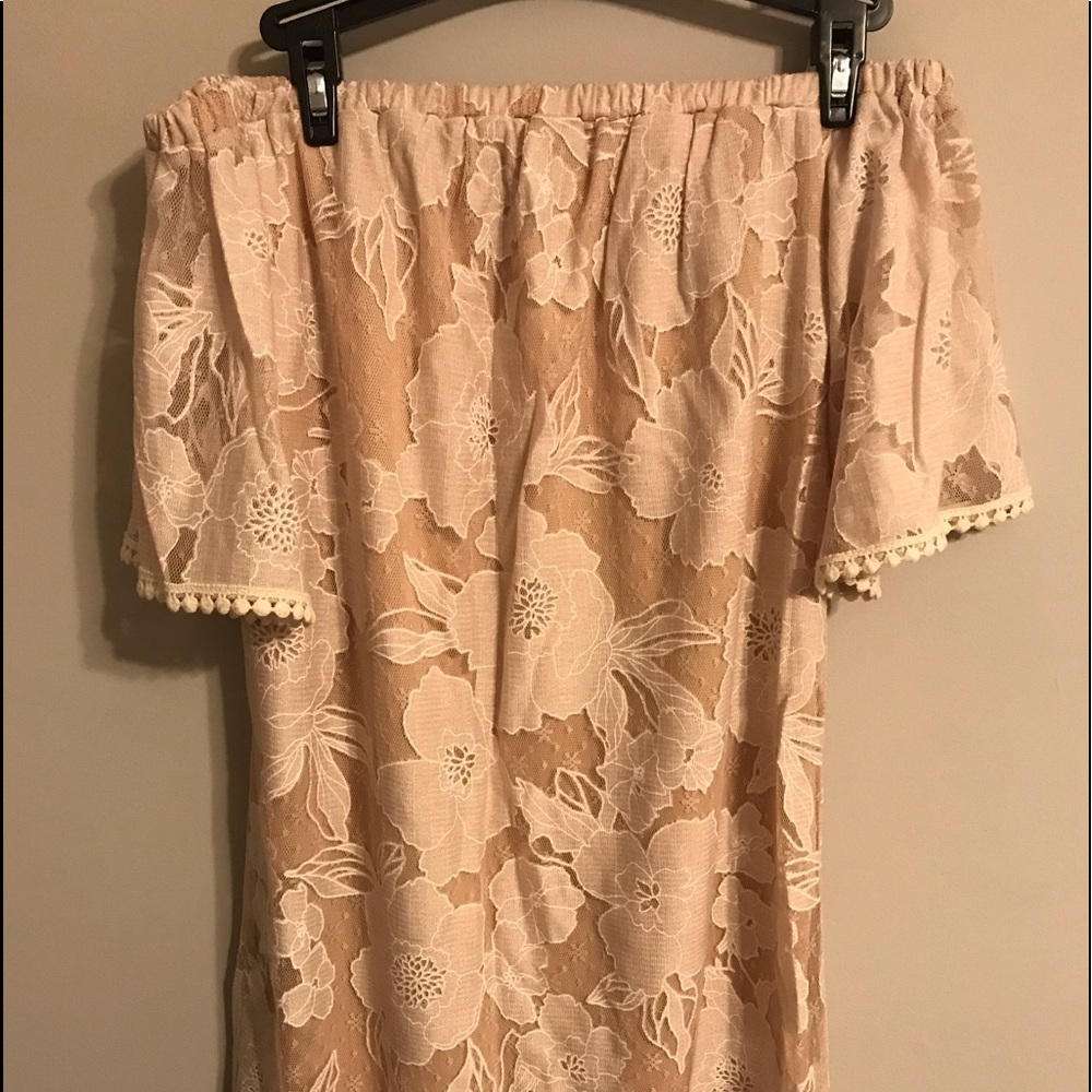 Charlotte Russe lace floral off the shoulder dress
